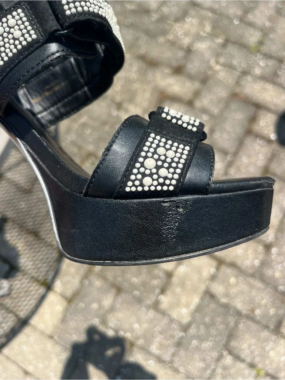 Karl Lagerfeld Alessia Faux Pearl Platform Sandal